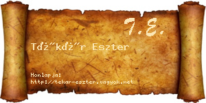 Tékár Eszter névjegykártya