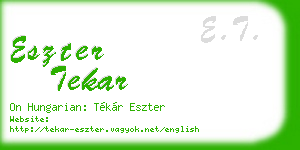 eszter tekar business card